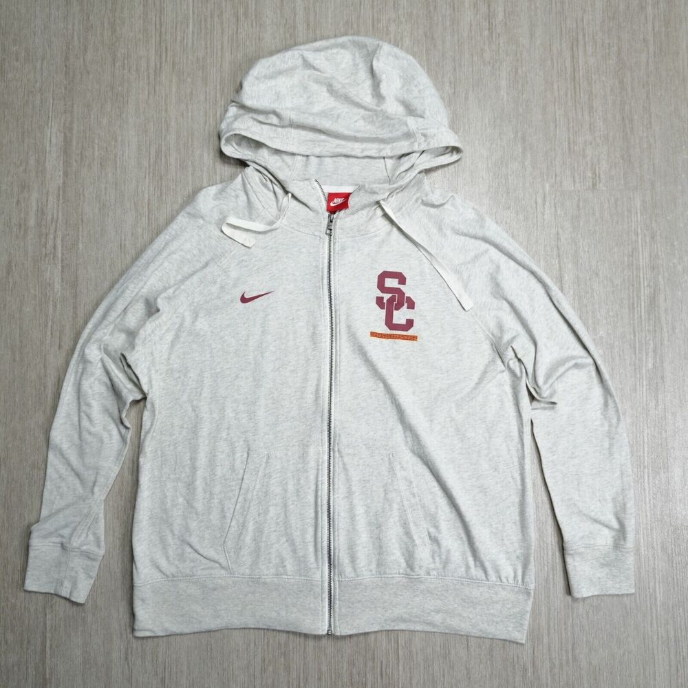 Gray Nike USC Zip-Up Hoodie